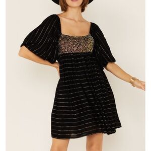 By together puffy sleeve black dress size medium